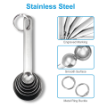 Spreeshop Stainless Steel Measuring Spoons Cups Set, Small Tablespoon, Teaspoons, Set 6 with Bonus Leveler, for Dry and Liquid. 