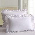 ICQURBT 4X 100% Cotton Ruffle Pillowcase Ruffled Pillow Cover White Pillow Case. 