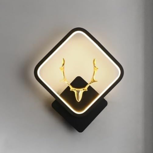 Modern Deer Head LED Wall Light 10W – Square Decorative Wall Lamp 3 ...