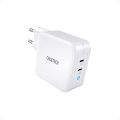 Choetech 100W USB-C Dual GaN Charger  - White. 