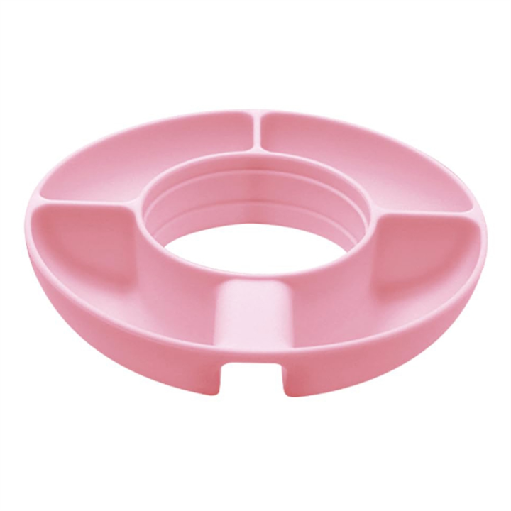 1 Piece Snack Bowl for 40Oz Cup with Handle Reusable Snack Tray Pink Silica Gel for Snack Tray