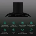 FABER CREST 3D IND HC SC BK 90 Cm 1200m3/hr Ducted Auto Clean Wall Mounted Chimney with Touch Control (Black). 