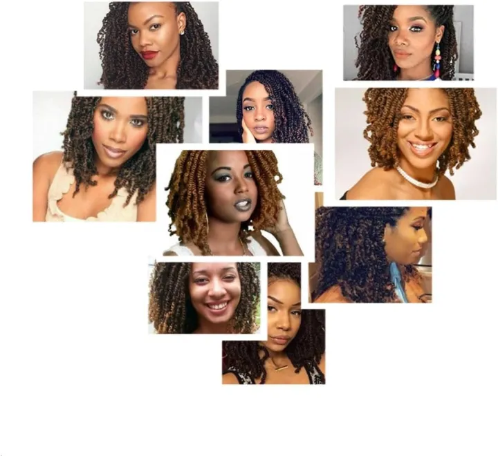 No.%2030#%208%20Inch%20Natural%20Golden%20Brown%20Twist%20Crochet%20Hair%20Wigs%20Pre%20Loop%20Synthetic%20Crochet%20Braid%20Hair%20Extensions%20Ombre%20Braided%20Wig%20-%20Image%205