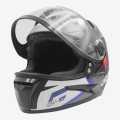 Steelbird SB Helmet In Black/White/Blue Color. 