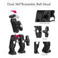 Multi-functional Super Clamp Aluminum Alloy with Dual 360° Rotatable Ballhead 1/4 Inch Screw Connection 1/4 Inch & 3/8 Inch Threads 1.5kg Load Bearing. 
