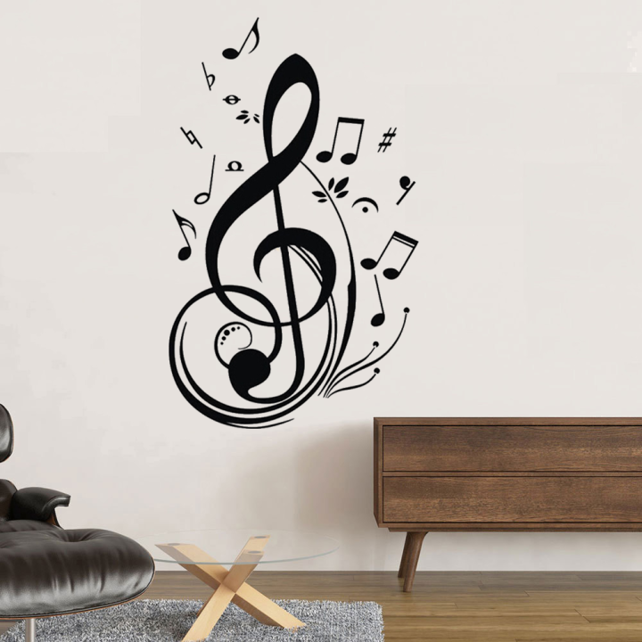 Poster PVC Sticker Living Room Wall Sticker Kids Removable Music Note Decoration Wallpaper Home Non-Toxic Wall