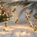 Cute Style Cartoon Christmas LED Light String Elk Shape Santa Claus Pattern Christmas String Lights Hangable Snowman Figure LED Indoor String Lights New Year Celebration. 
