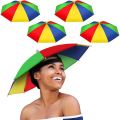 Ezee Umbrella Hat with Elastic Band Foldable Umbrella Hat for Outdoor Fishing (Multicolor). 