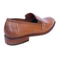 Brown Leather None Lace Side Clip On  Black Horse  Formal Shoes For Men. 