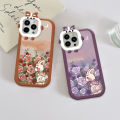 Jizetin for Realme C33 Back Cover Rose Rabbit Square Camera Soft Rubber Phone Case. 