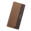 Leisure Men's Long Wallet Portable Multi-position Color Contrast Three Fold Wallet Multifunction Soft Men Coin Pocket Card Holder. 