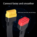 OUMERY New OBD OBD2 Extension Cable Connector for Launch X431 V/Easydiag 3.0/Mdiag/Golo Main 16Pin Male to Female Cable 36cm. 