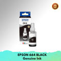 Epson 664 Genuine Black Ink | For L100 / L200 / L300 / L400 / L500 / L600 Series, L1300, L1455 Printers | 100% Genuine. 