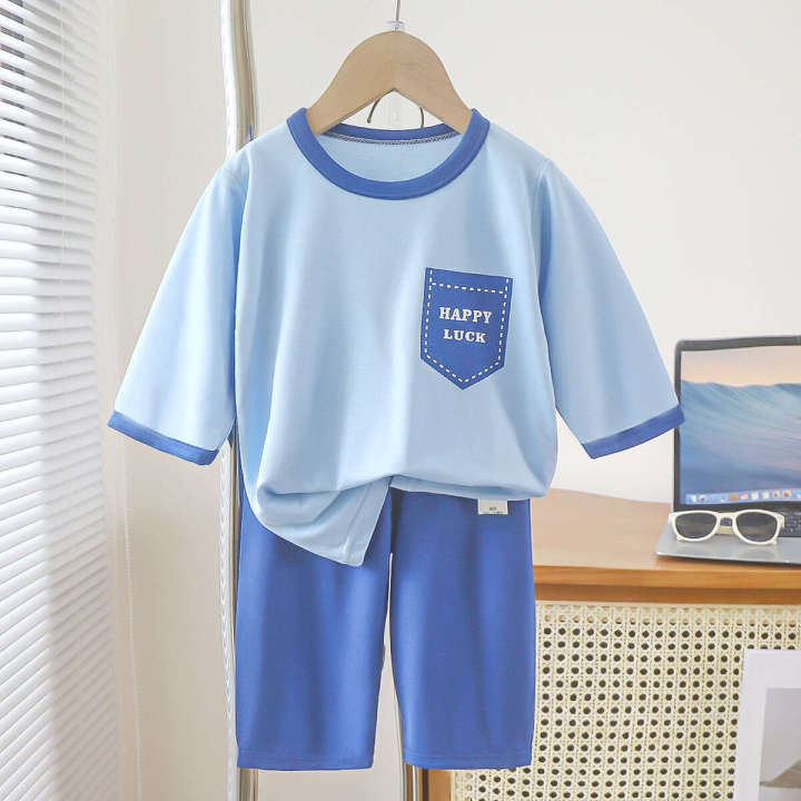 New%20Yaseller%20Homewear%20Seven-quarter%20Sleeve%20Set%20Boys%20Girls%20Pamas%20Summer%20Thin%20Medium%20Large%20Children%20Air%20Conditioning%20Clothes%20-%20Image%208