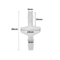 40 Pcs 1/4Inch Check Valve 6mm PVDF One Way Valve Inline Check Valve Non Return Check Valve for Fuel Gas Liquid Air. 