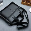 Durable Large Capacity PU Briefcase Oxford Cloth Zipper Closure Business Documents Bag Waterproof Multifunctional Laptop Bag Office Supplie. 