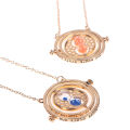 Harry Potter Necklace Time Turner Necklace 3D Hourglass Necklace Rotating SPins. 