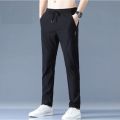 Summer Ice Silk Pants Men's Trousers Slim-fit Elastic Thin Korean Style Fashionable Japanese Style New Trendy Brand Casual Pants Cross-Border. 