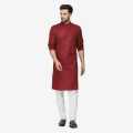 Maroon Solid Kurta Pajama Set For Men - Maroon | Fashion | Kurtha For Men | Pajamas Set For Men | Men'S Wear. 