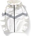 Unisex Summer Stretchable Wrinkle Grey Matching Single Layer Windcheater. 