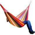 2-Person Camping Hammock | Portable Striped Swing for Traveling, Beach, Backyard (260*150 cm). 