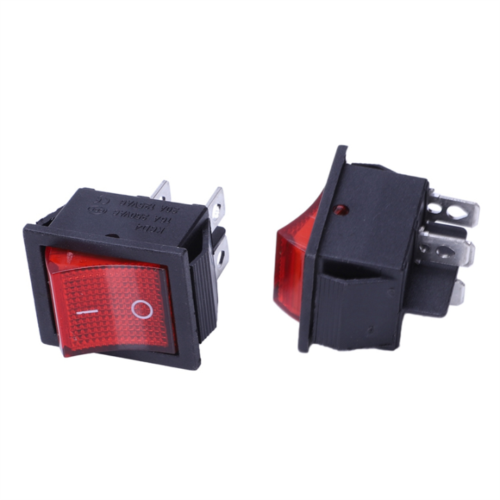 fasdaga 30 x Red Illuminated Light On/Off DPST Boat Rocker Switch 16A/250V 20A/125V AC
