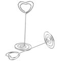 30 Pcs Card Holder Heart Shape Table Picture Stand Wire Tabletop Photo Holder Menu Clips for Wedding Party Number,Silver. 