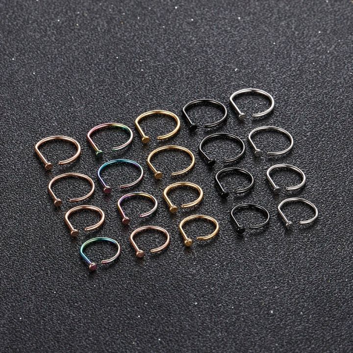 HOT%201PC%20ASTM%20F136%20Titanium%20Nose%20Piercing%2018G%2020G%20D%20Shaped%20Tragus%20Helix%20Nariz%20Stud%20Earring%20Hoop%20Septum%20Ring%20Nostril%20Body%20Jewelry%20-%20Image%206