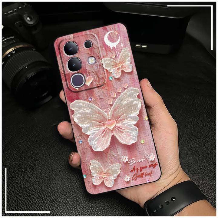 Anti-knock Waterproof Phone Case For VIVO Y29 4G/T4X 5G/Y300T Back Cover flower Phone Pouch Anti-dust Cute TPU Full wrap