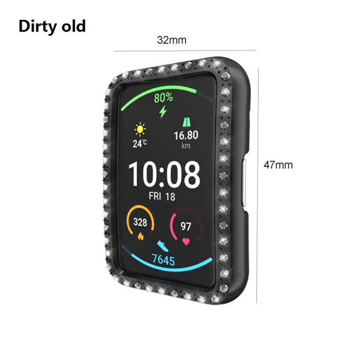 Dirty%20old%20%E3%80%90LuxeLoom123%E3%80%91Rhinestone%20Bumper%20Hybrid%20Shell%20PC%20Watch%202025%20New%20Cover%20For%20-HUAWEI%20Watch%20Fit%20Smart%20Protector%20-%20Image%204