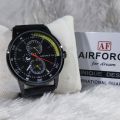 Airforce Leather Belt Men's Watch With Meter Reading Design. 