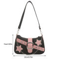Y2k Fashion Women's Handbags Stars Pattern Cool Girls Underarm Bag Fashion Canvas Female Small Shoulder Bags Chain Tote Purses Creek. 