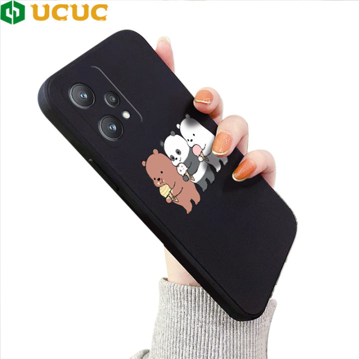 UCUC for Realme 9 Pro / OnePlus Nord CE 2 Lite 5G Back Cover Three Little Bears Soft Thin Liquid Silicone Phone Case