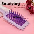 Difutagui New cutout mesh bounce comb Long handle hair comb Portable High Quality Massage comb Curl Define Styling comb Curl comb. 