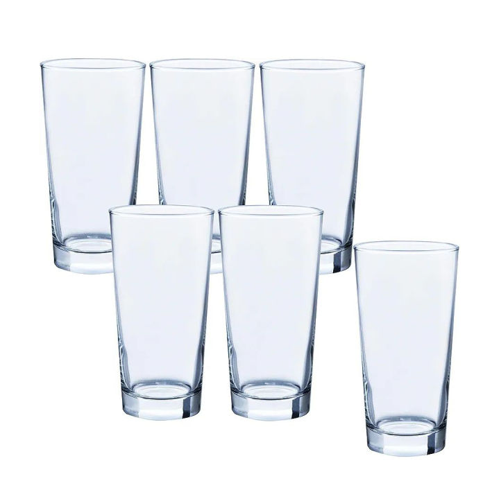 Pack of 2 High Tumbler Glass/ Glasses for Juice/ Water/ Wine/ Soda /Coke | Dishwasher Safe Glass Material Multipurpose Drink Glass - 2 Pcs
