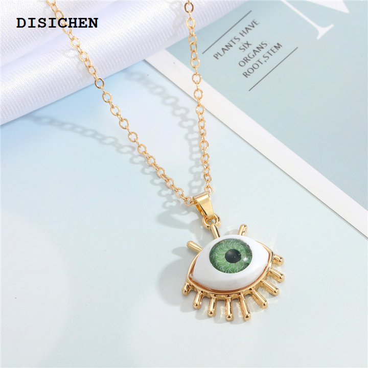 DISICHEN%20Fashion%201%20Pcs%20Resin%20Evil%20Eye%20Pendant%20Necklaces%20For%20Women%20Gift%20Jewelry%20Colored%20Eyelash%20Turkish%20Blue%20Eye%20Sweater%20Clavicle%20Chain%20N241%20-%20Image%203