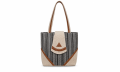 Elegant Cotton Top-Handle Bag with Geometric Design for Women. 