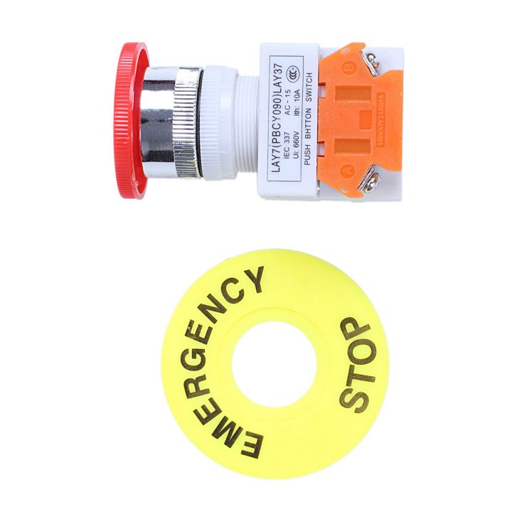 ARELENE%205X%20Red%20Mushroom%20Cap%201NO%201NC%20DPST%20Emergency%20Stop%20Push%20Button%20Switch%20AC%20660V%2010A%20-%20Image%203