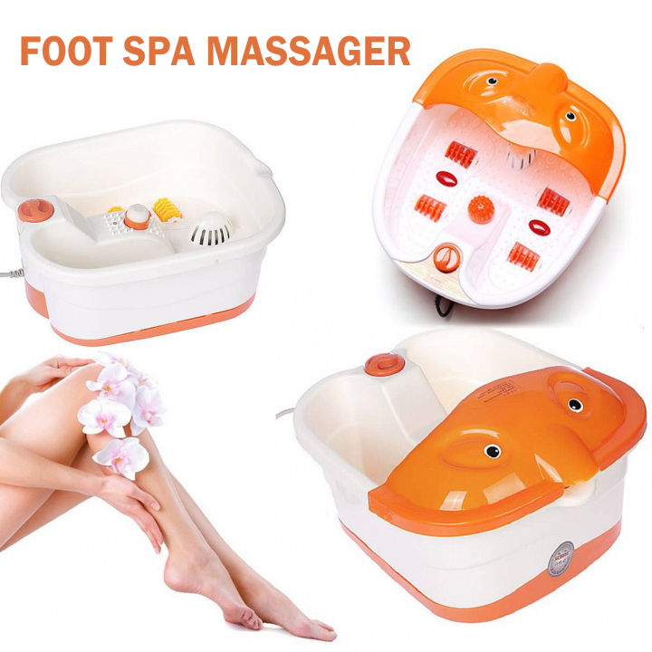 Foot Spa Bath Massager with Leg Roller - Electric Massager for Pain Relief - Detox Heat Massage