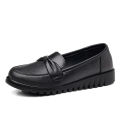 Spring shoes in stock low-top solid color round toe daily loafers live delivery mom shoes waterproof oil-proof soft shoes. 