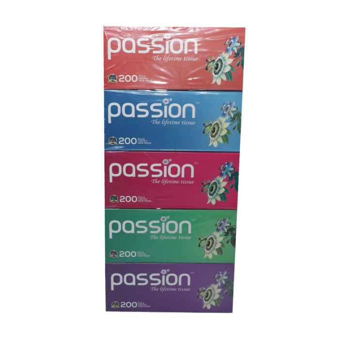 Passion 200 Pulls Tissue Box 5 Pic (2 Ply) Set Of 5