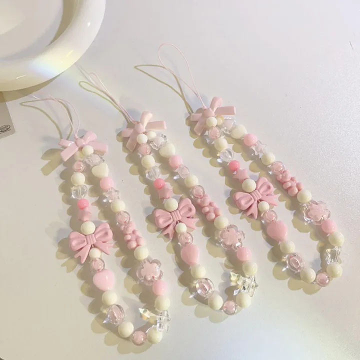 Plastic%20%20%20Strap%20Elegant%20Approximately%2024cm%20Long%20Fresh%20Pink%20Beads%20Love%20Bow%20%20Bracelet%20for%20Fashion%20Accessory%20Daily%20Wear%20Gift%20Option%20Casual%20Outing%20Teenagers%20-%20Image%205