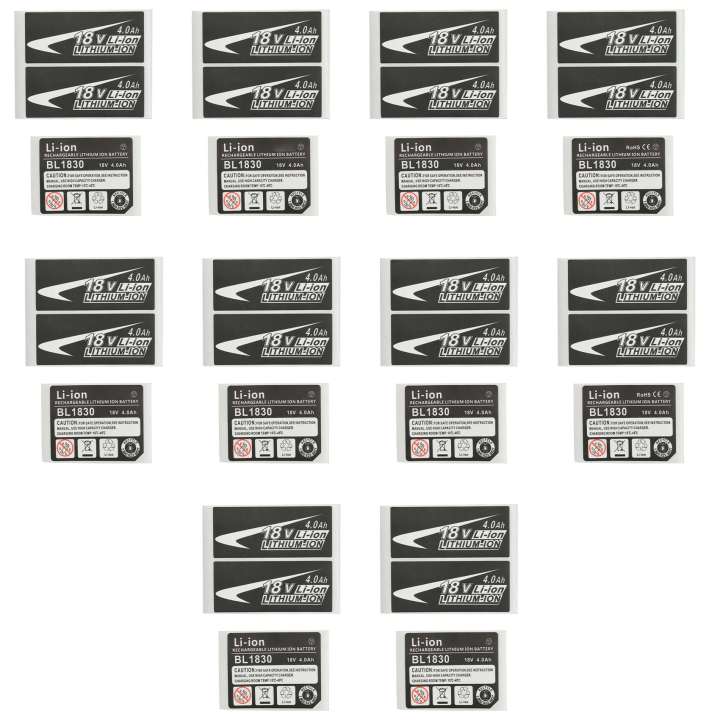 NCANRUI 10 Sets of BL1830 Label Lithium Ion Battery 18V 4.0Ah Sticker Label Suitable for 18V Battery Logo