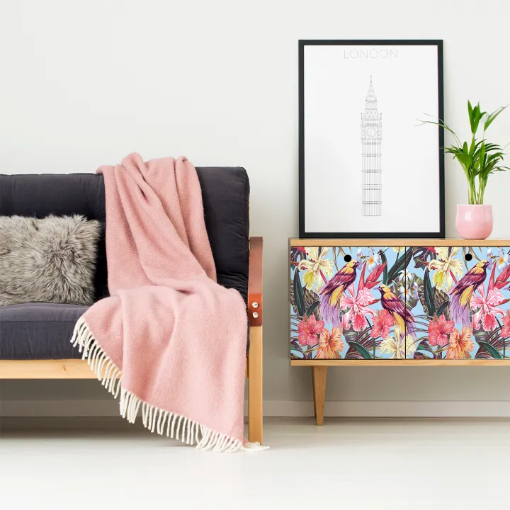 Artsy%20Home%20Meili%20Tropical%20Floral%20Birds%20Pattern%20Vinyl%20Wall%20Sticker%20Decal%20120cm%20x%2040cm%20for%20Home%20Decor%20-%20Image%203