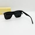 New Fashionable Square Black Lens Sunglasses with Carbon Fiber Frame for Men - Elegant Eyewear with Free Chain Cover. 