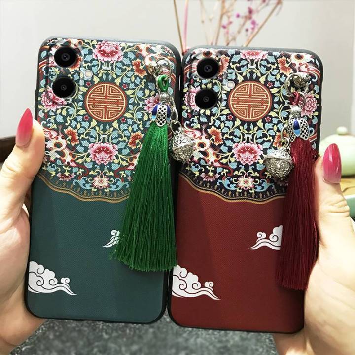 Bell%20Soft%20case%20Phone%20Case%20For%20Samsung%20Galaxy%20A07%20Anti-dust%20Back%20Cover%20Chinese%20Style%20Silicone%20Durable%20Dirt-resistant%20TPU%20-%20Image%203