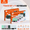 JEQANG JB-329 Transparent Charging Backlit Touch Bluetooth Keyboard. 