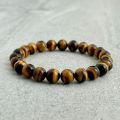 8 MM Tiger Eye Unisex Bracelet. 
