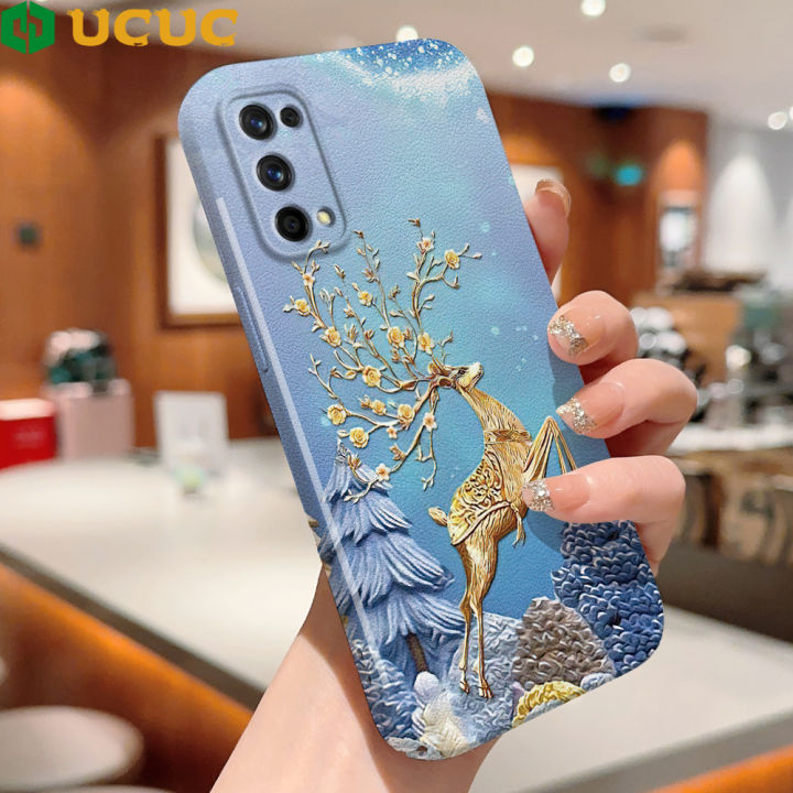 UCUC%20for%20Realme%207%20Pro%20Back%20Cover%20Golden%20Deer%20Luxury%20Glossy%20Hard%20Plastic%20Phone%20Cases%20-%20Image%202