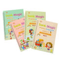 Magic Practice Copybook Set of 4 – English Handwriting Notebooks for Kids, Reusable Calligraphy Training Books with Pen & Refills, Early Learning Writing Practice. 